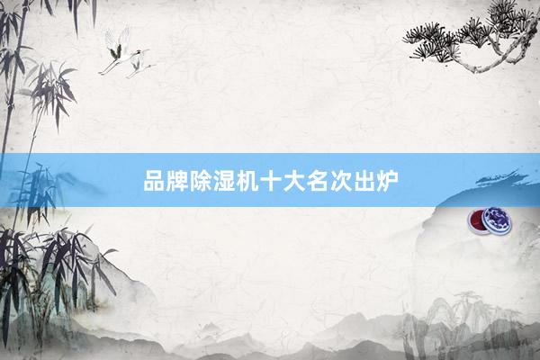 品牌除湿机十大名次出炉